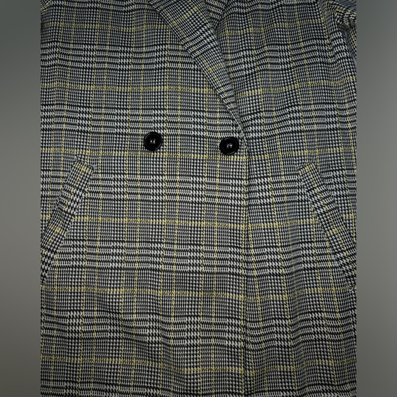 MELLODAY Plaid Trench Coat • Yellow & Black Clueless • Back to School Medium - Picture 3 of 10